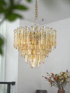 Golden Amber Murano Glass Chandelier