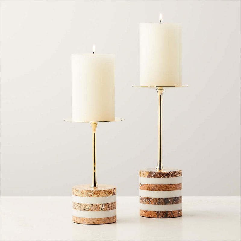 Strata Rise Marble Candle Holder
