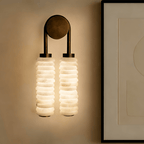 Calla Ribbed Alabaster Sconce