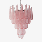 Murano Pink Glass Droplet Chandelier