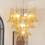 Murano Amber Lily Chandelier