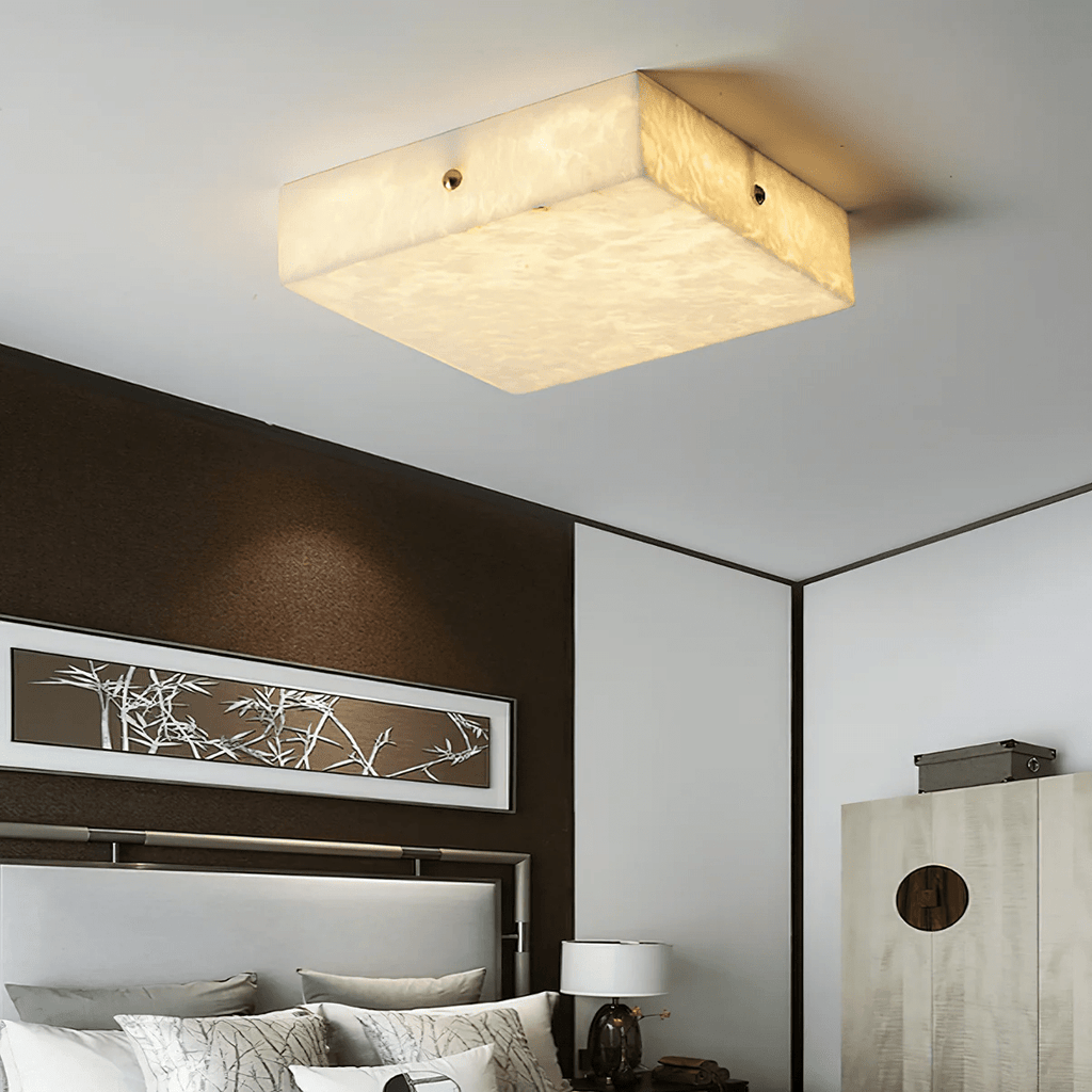 Square Alabaster Ceiling Light