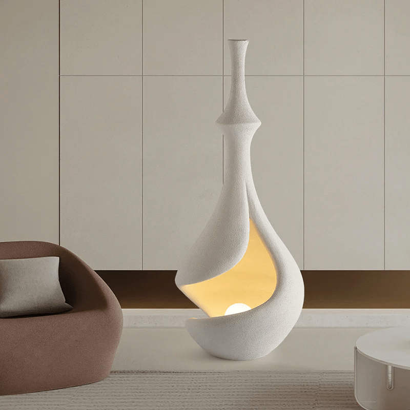 White Sere Vase Floor Lamp