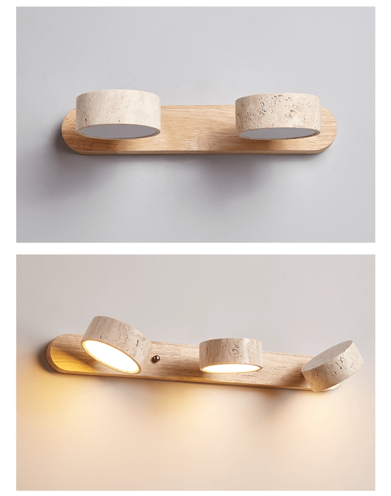 Travertine Duo Rechargeable Wall Light