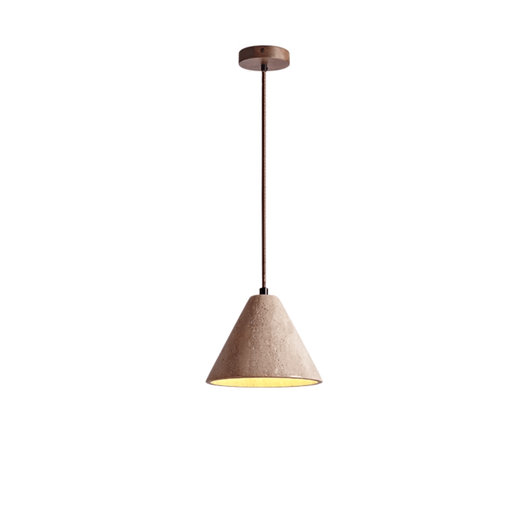 Solis Cone Travertine Pendant Lamp