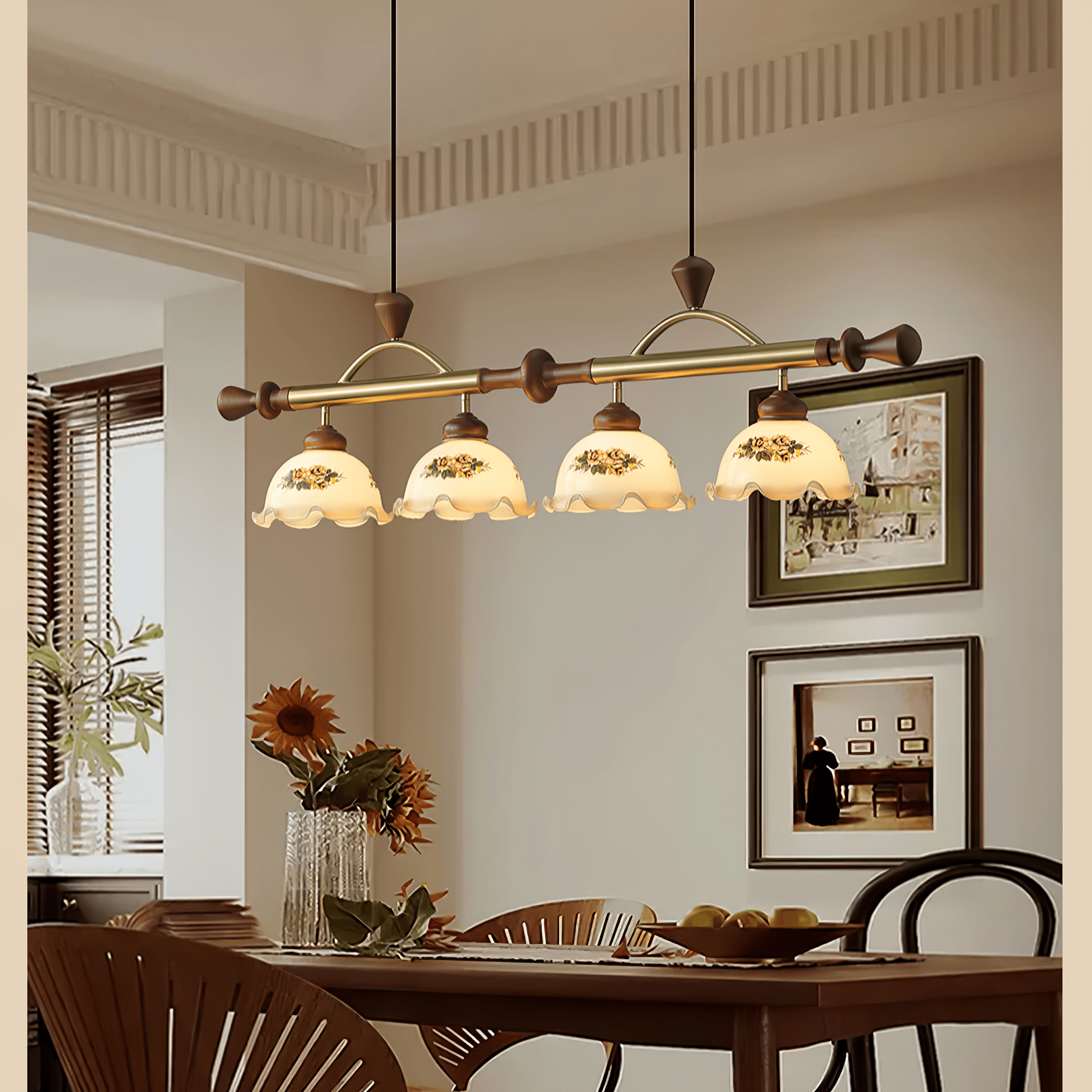 Floral Patterned Multi Pendant Light