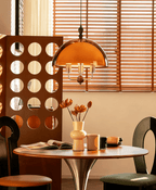 Amber Dome Shaped Pendant Light