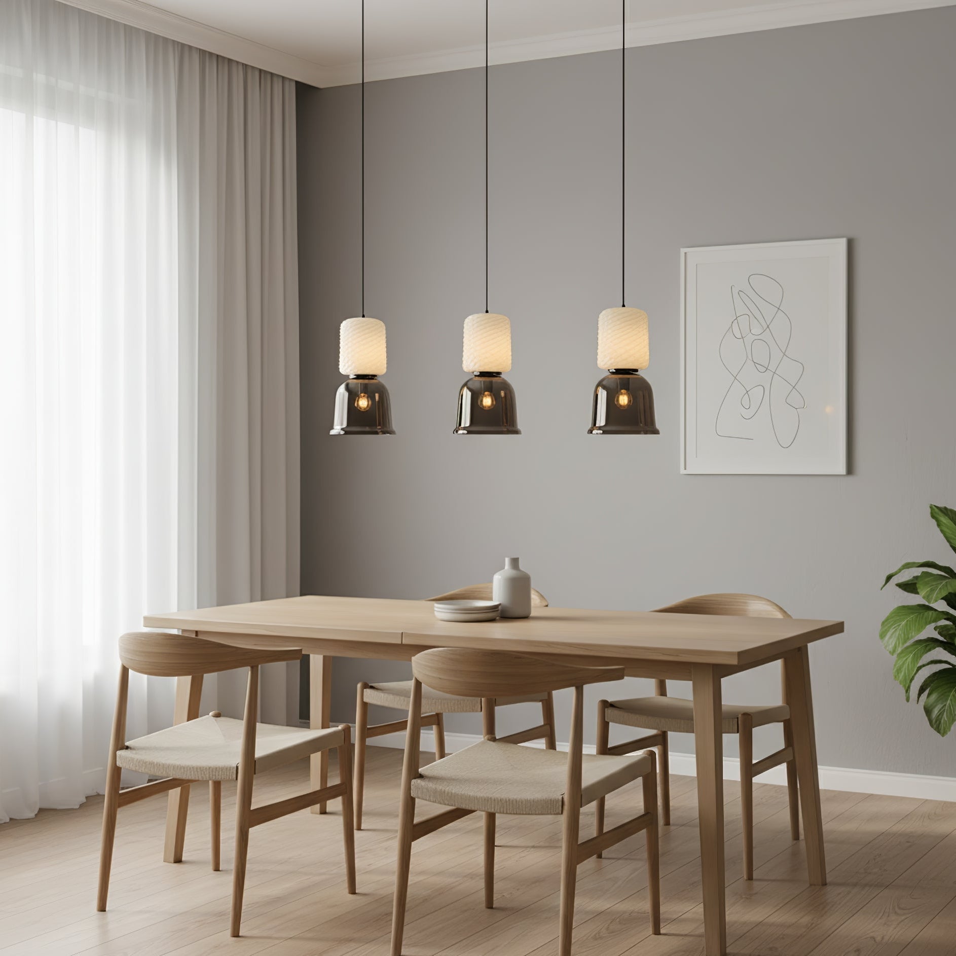 Textured Layered Glass Pendant Light