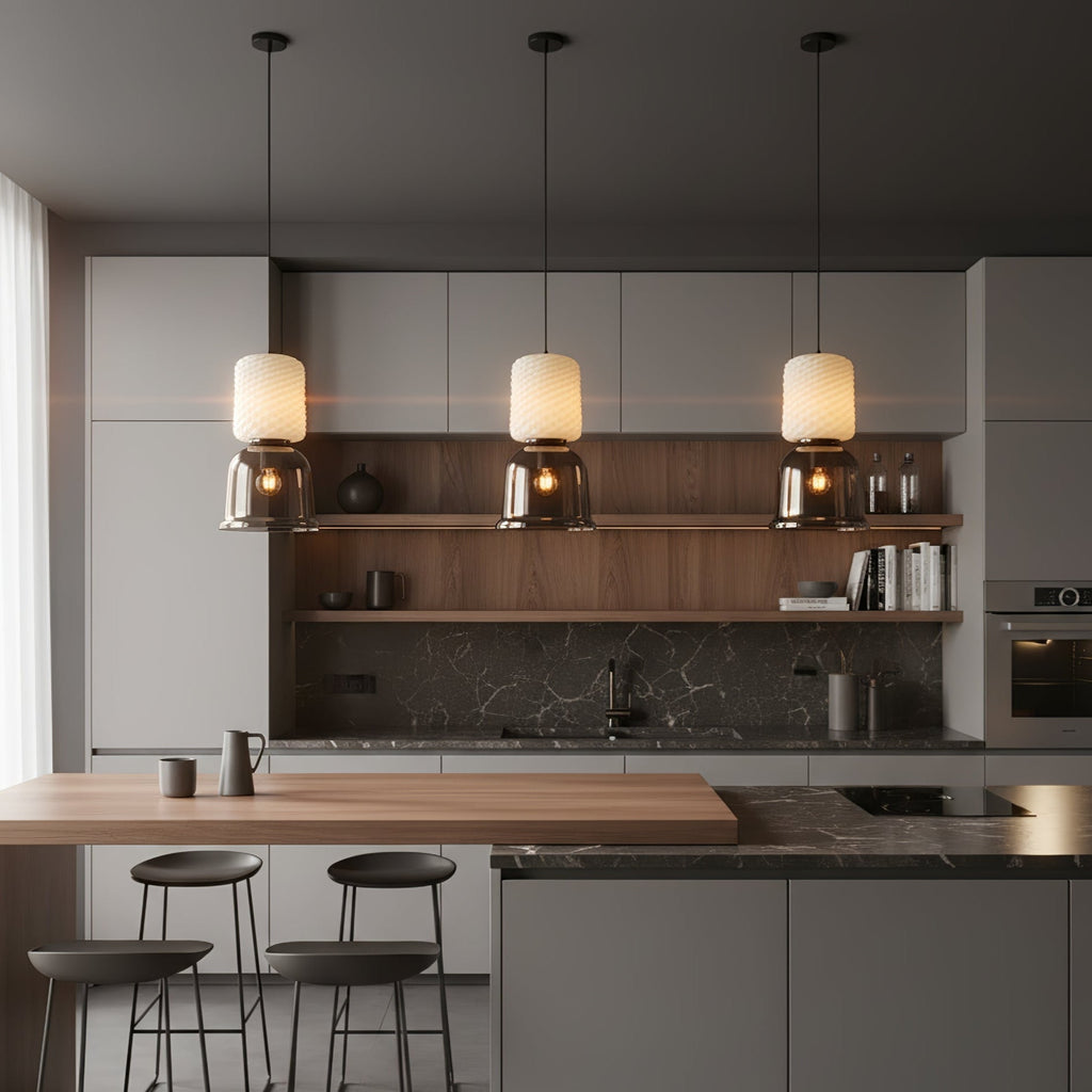 Textured Layered Glass Pendant Light