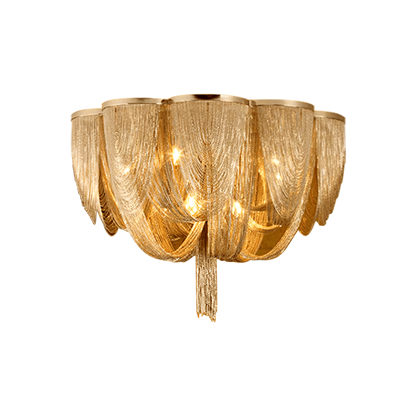 Silver Chain Tassel Ceiling Light