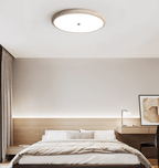 Textured Travertine Disk Ceiling Light