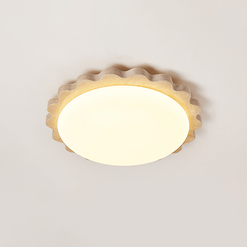 Travertine Scallop Edge Ceiling Light