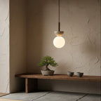 Travertine Half Duo Pendant Light