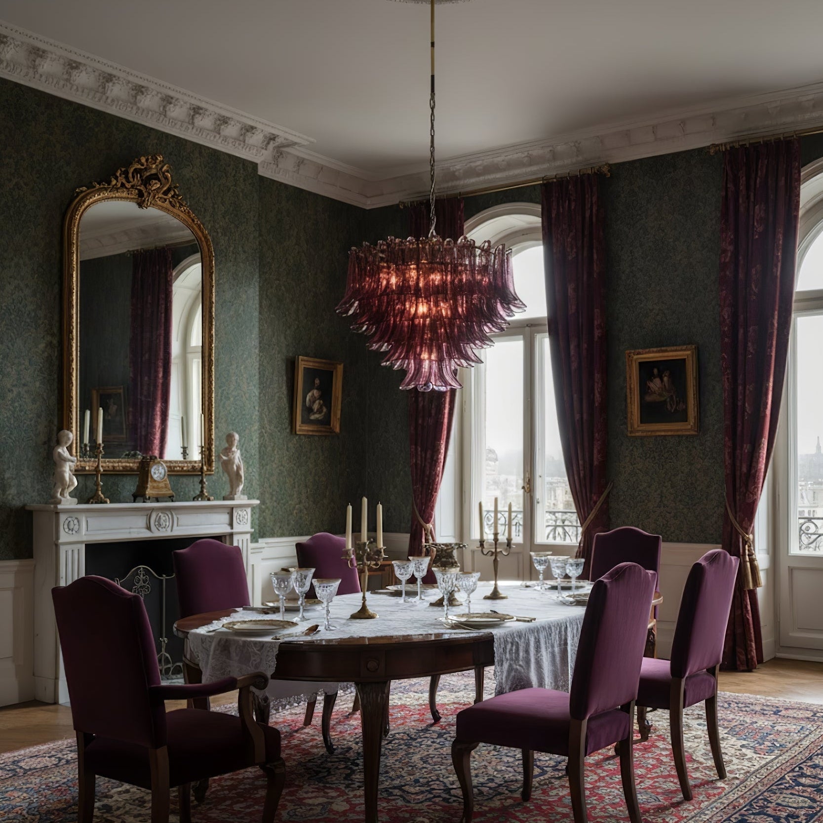 Amethyst Bloom Chandelier