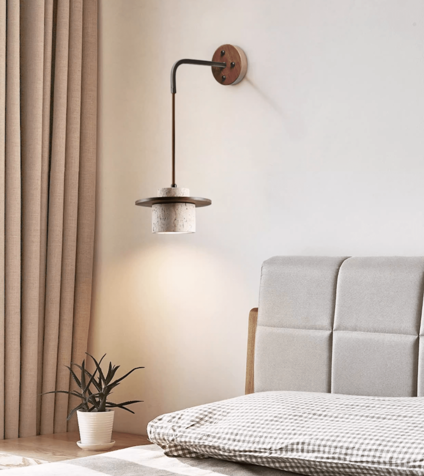 Cylindrical Stone Sconce