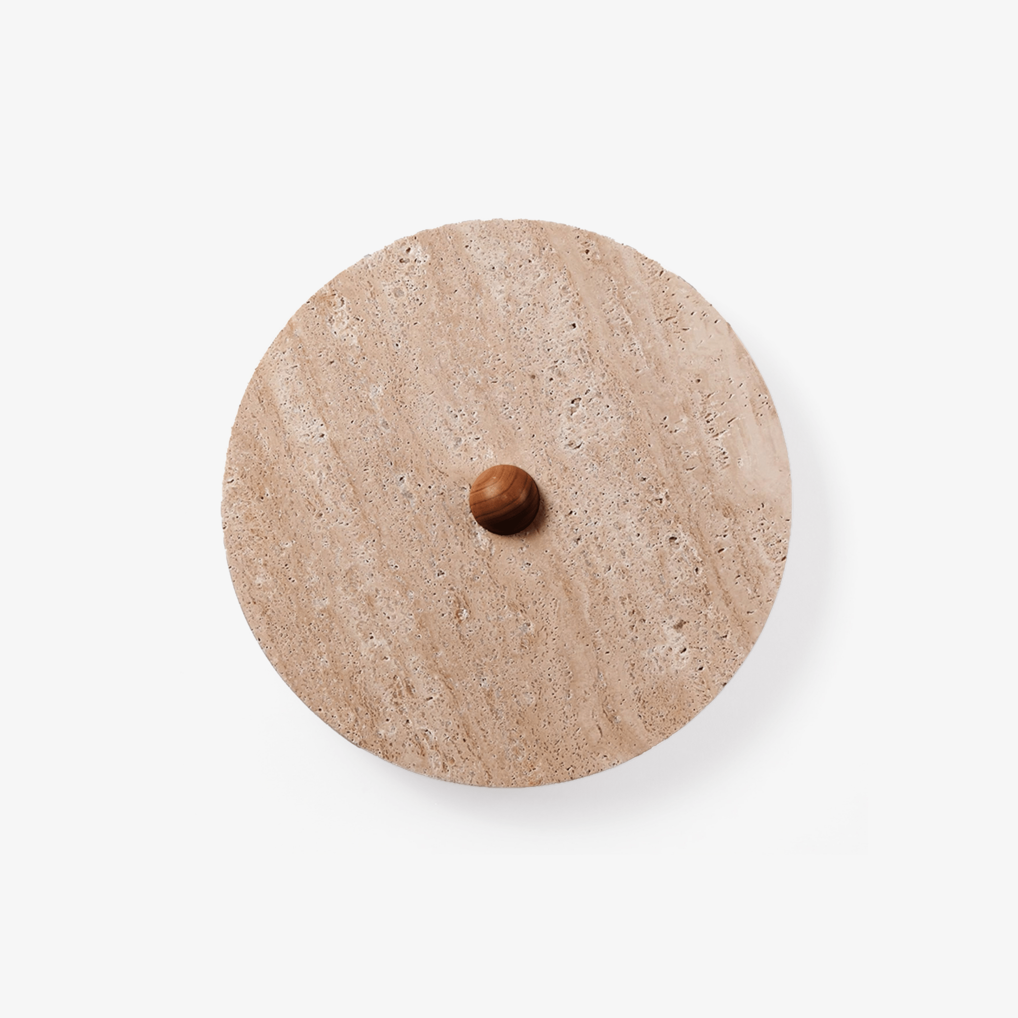 Round Travertine Disk Wall Lamp