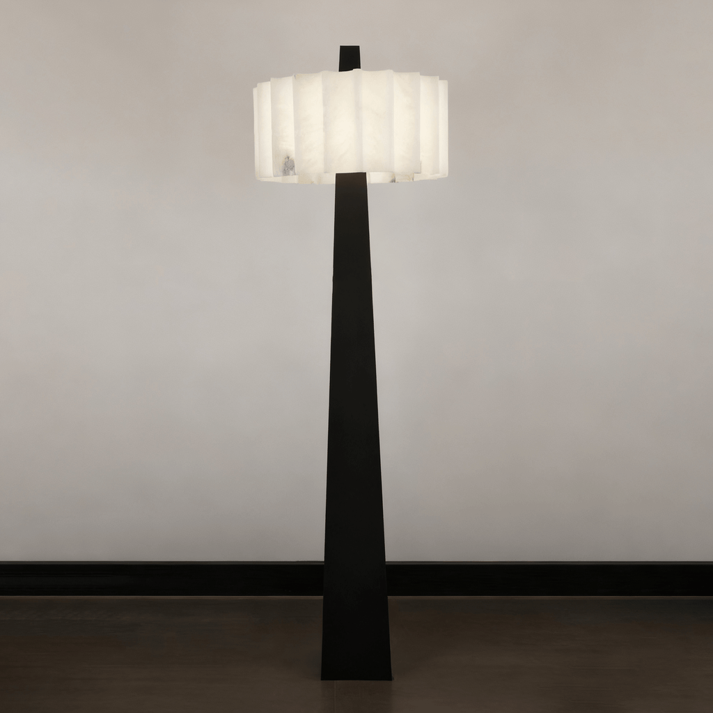 Origami Pleat Alabaster Floor Lamp