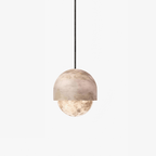 Lunar Dome Alabaster Pendant Light