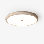Textured Travertine Disk Ceiling Light