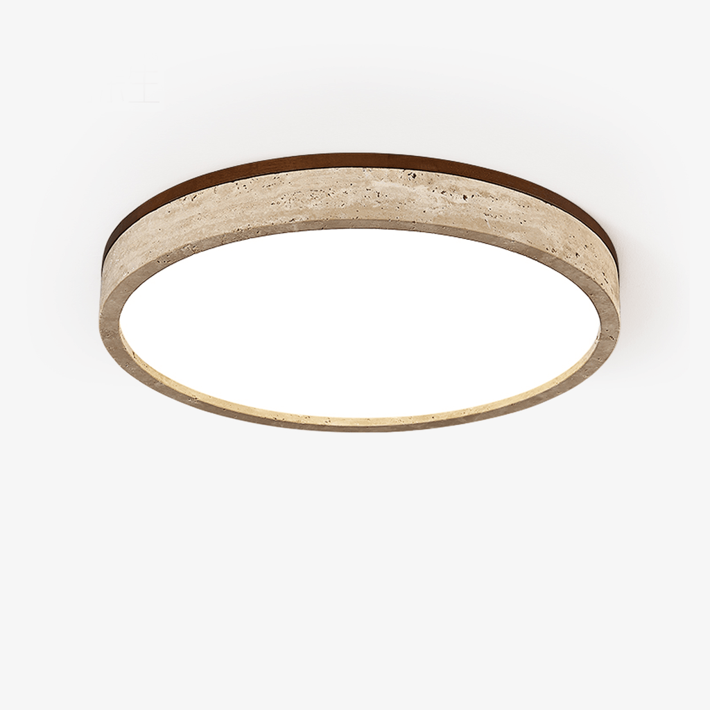 Travertine Halo Round Ceiling Lamp