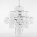 Murano Disc White Glass Chandelier