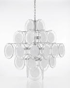Murano Disc White Glass Chandelier