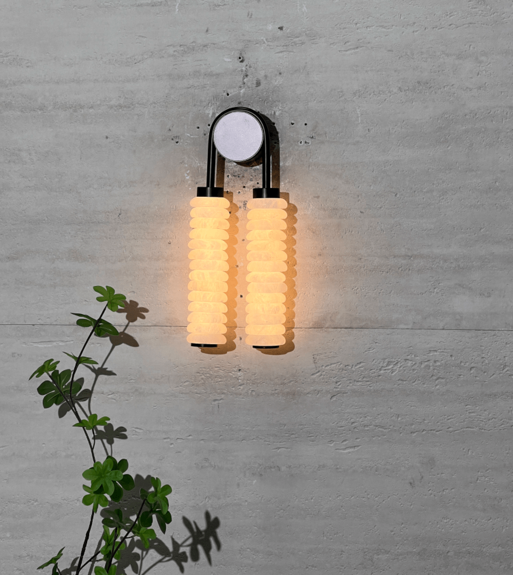 Calla Ribbed Alabaster Sconce