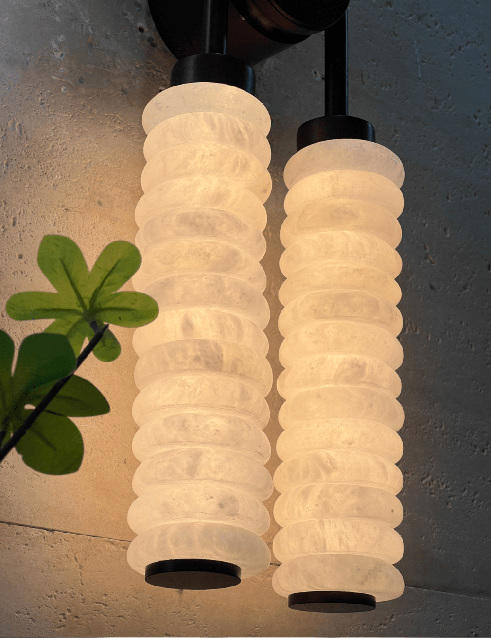 Calla Ribbed Alabaster Sconce