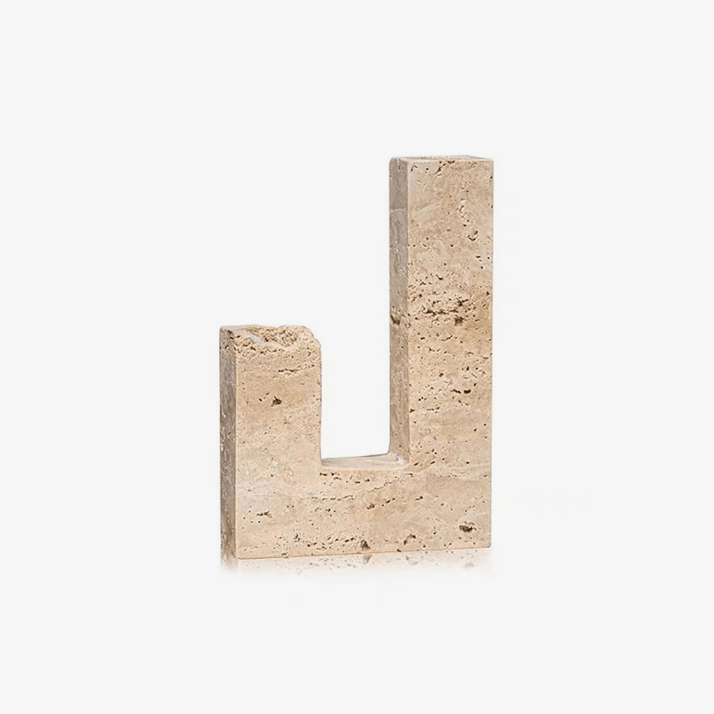 Yellow Travertine Candle Holder