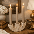 Rowan Yellow Travertine Candle Holder