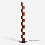 Stacked Wood Tower Floor Lamp