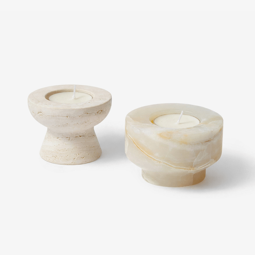 Stone Halo Candle Holder Set