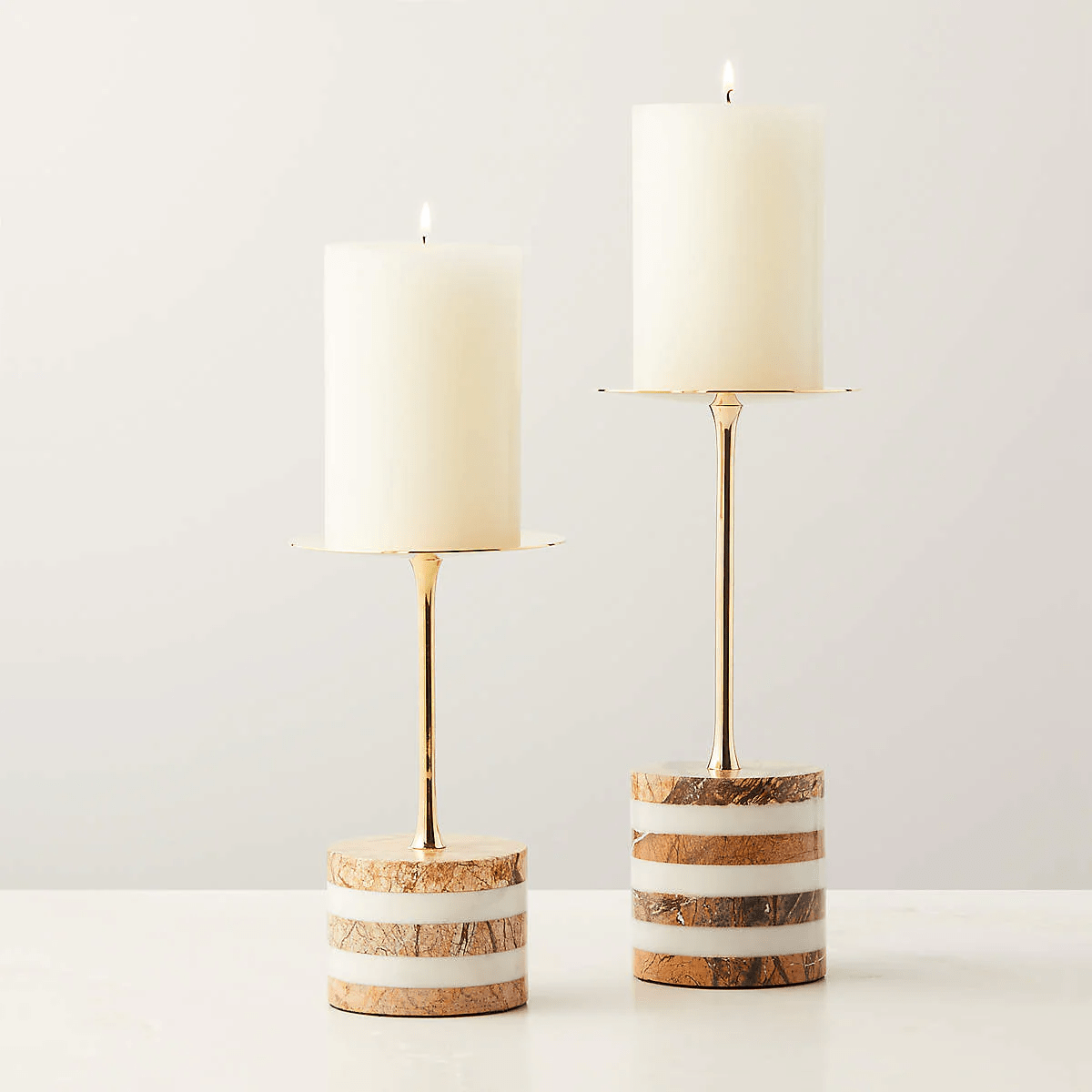 Strata Rise Marble Candle Holder