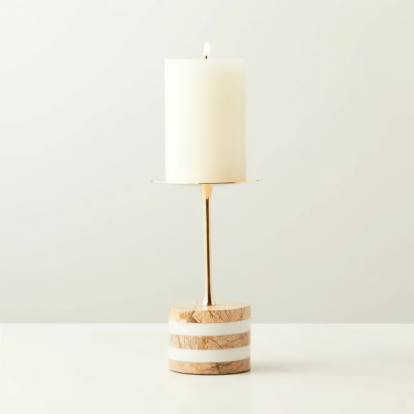 Strata Rise Marble Candle Holder