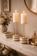 Strata Rise Marble Candle Holder