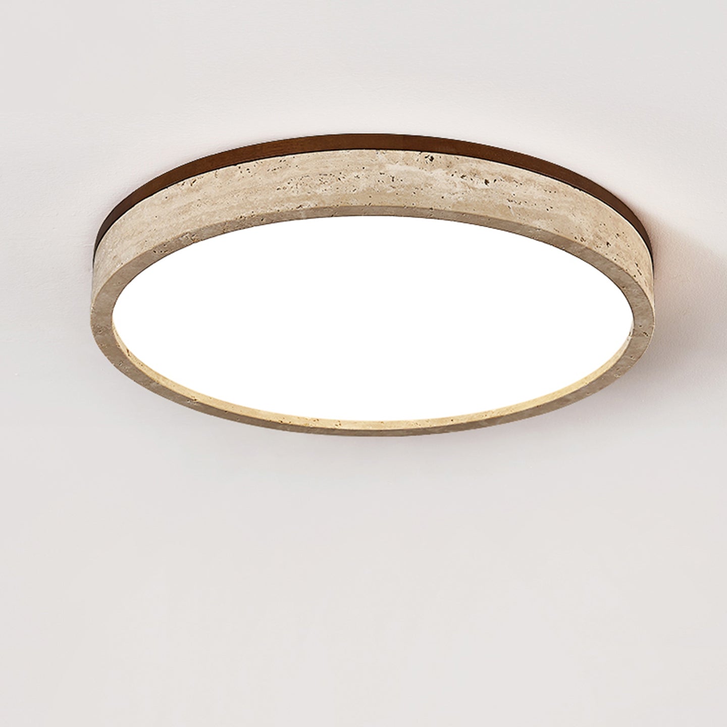 Travertine Halo Round Ceiling Lamp