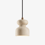 Textured Travertine Gourd Pendant Light