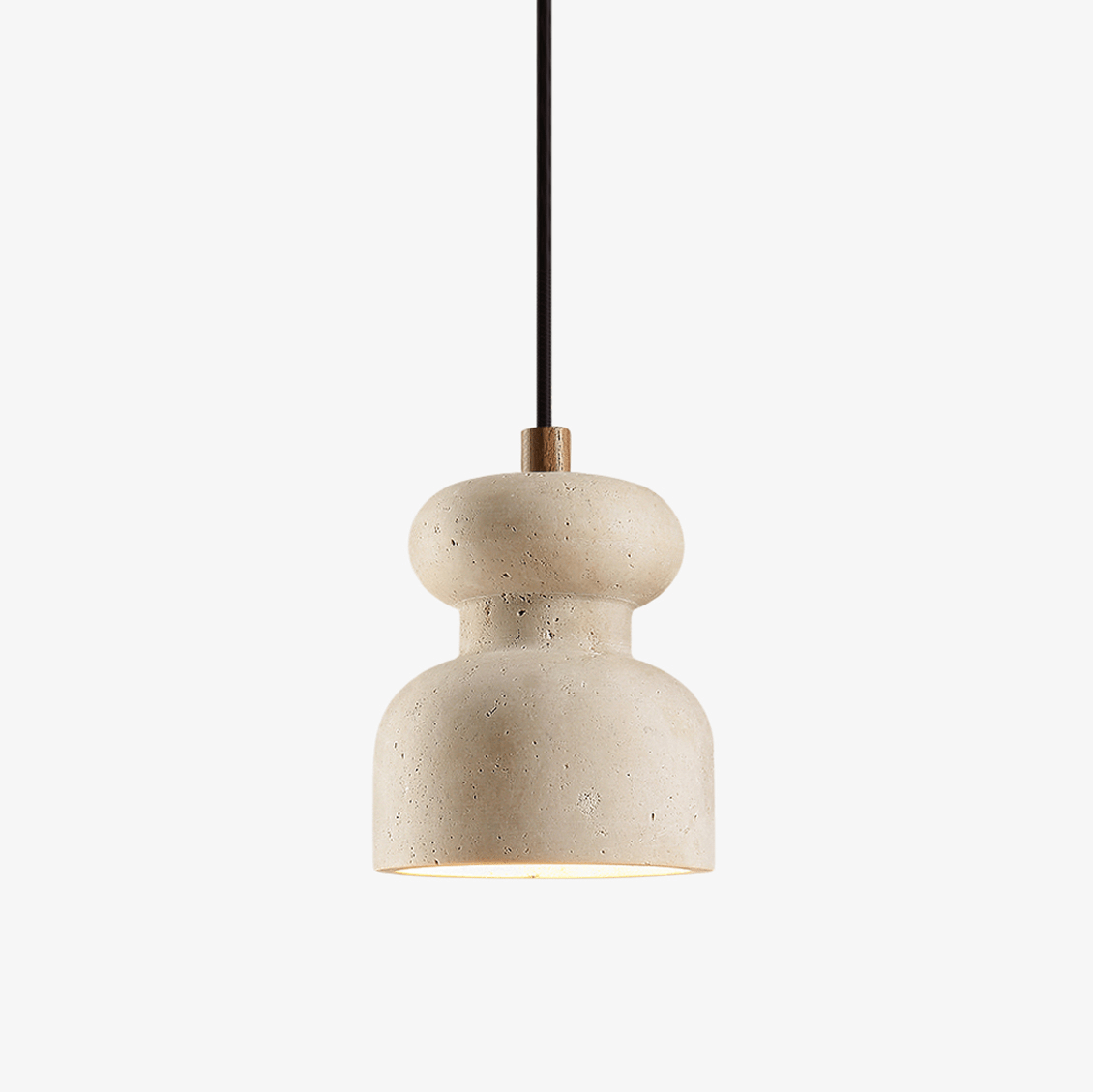 Textured Travertine Gourd Pendant Light
