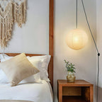 Akari A Round Swag Light (white plug wire)