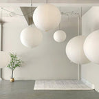 Akari A Round Swag Light (white plug wire)