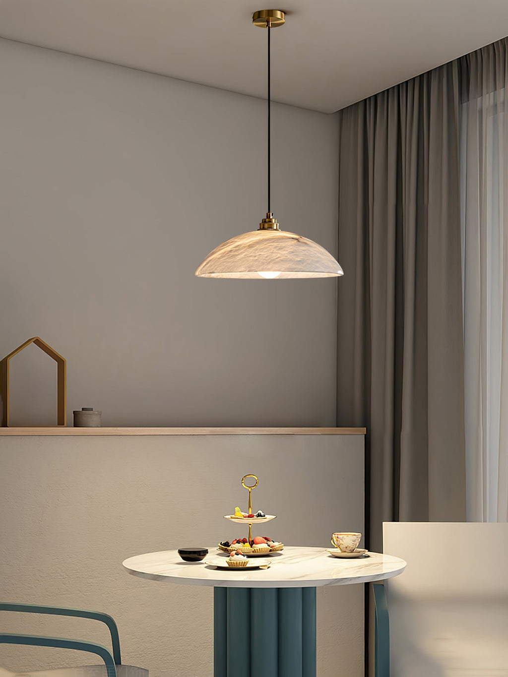 Alabaster Dome Swag Alabaster Pendant Lamp