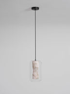 Alabaster Glass Cylinder Pendant Light