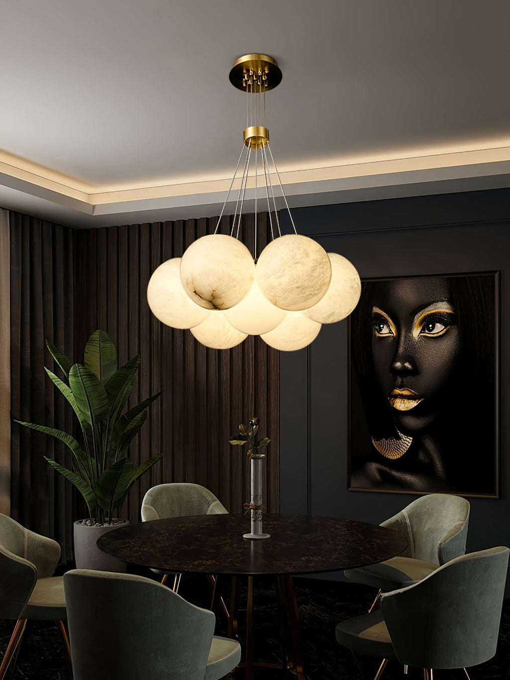 Alabaster Balls Chandelier