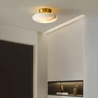 Alabaster Oval Ceiling Lamp
