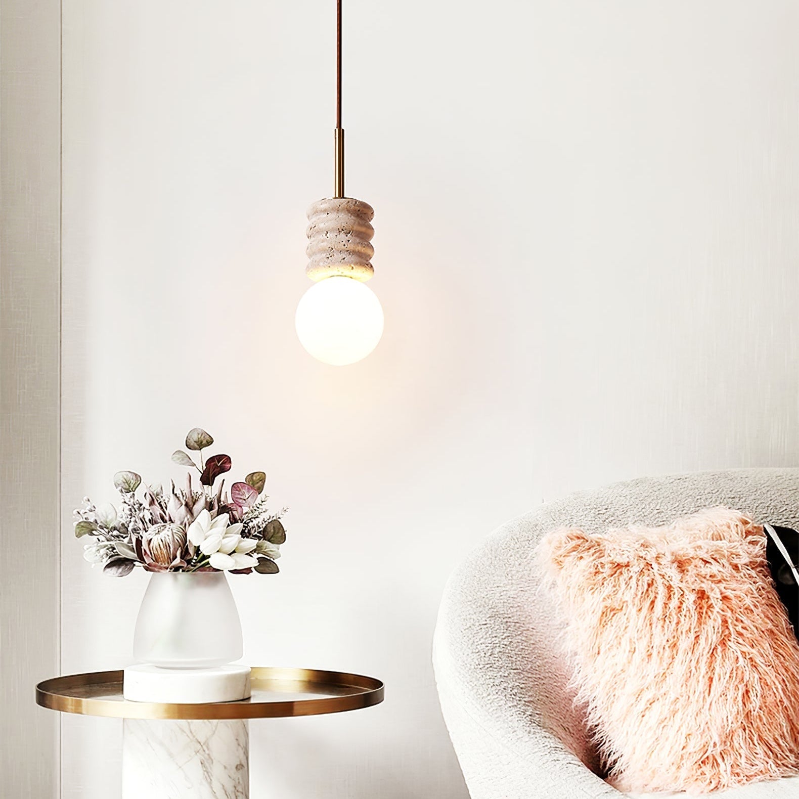 Alvia Travertine Pendant Lamp