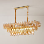 Amber Prism Glass Chandelier