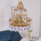 Amethyst Drops Glass Chandelier
