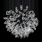Aqua Ripple Glass Art Customize Chandelier