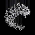 Aqua Ripple Glass Art Customize Chandelier