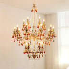 Aureate Amber Crystal Chandelier